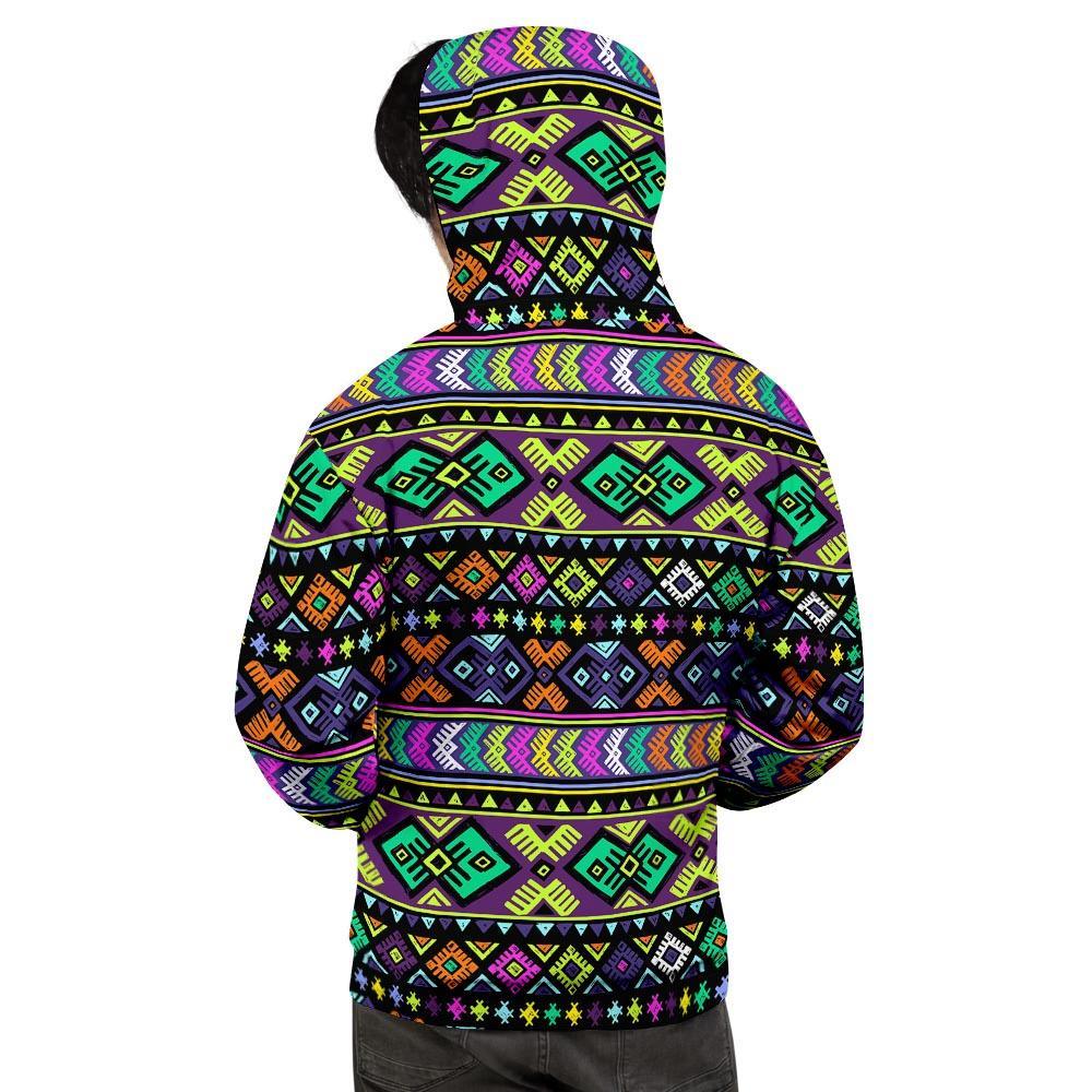 Navojo Aztec Print Men's Hoodie-grizzshop