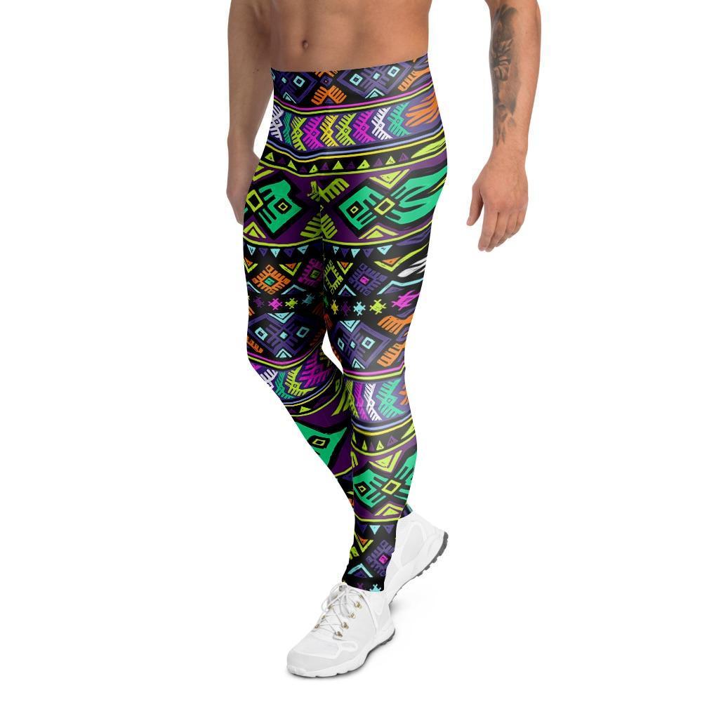 Navojo Aztec Print Men's Leggings-grizzshop