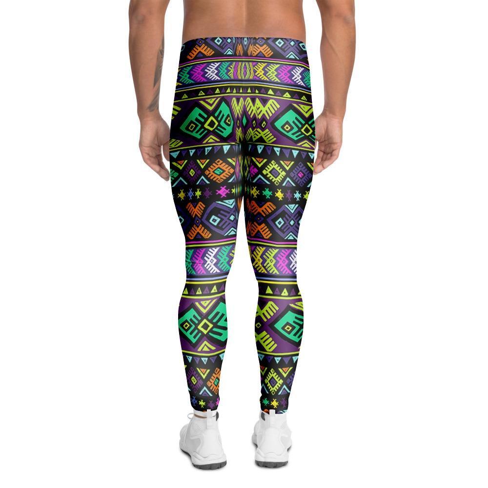 Navojo Aztec Print Men's Leggings-grizzshop