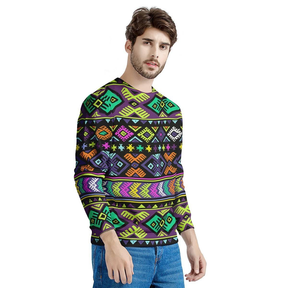 Navojo Aztec Print Men's Sweatshirt-grizzshop