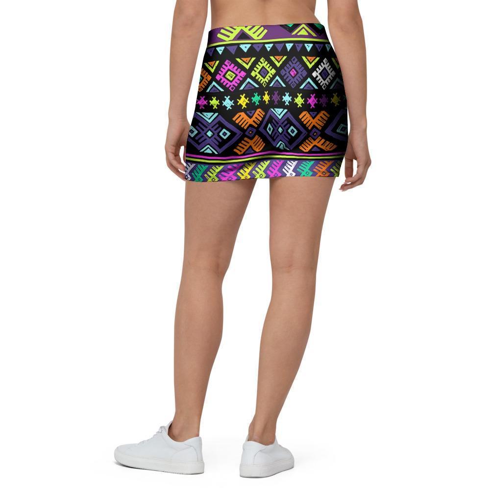 Navojo Aztec Print Mini Skirt-grizzshop