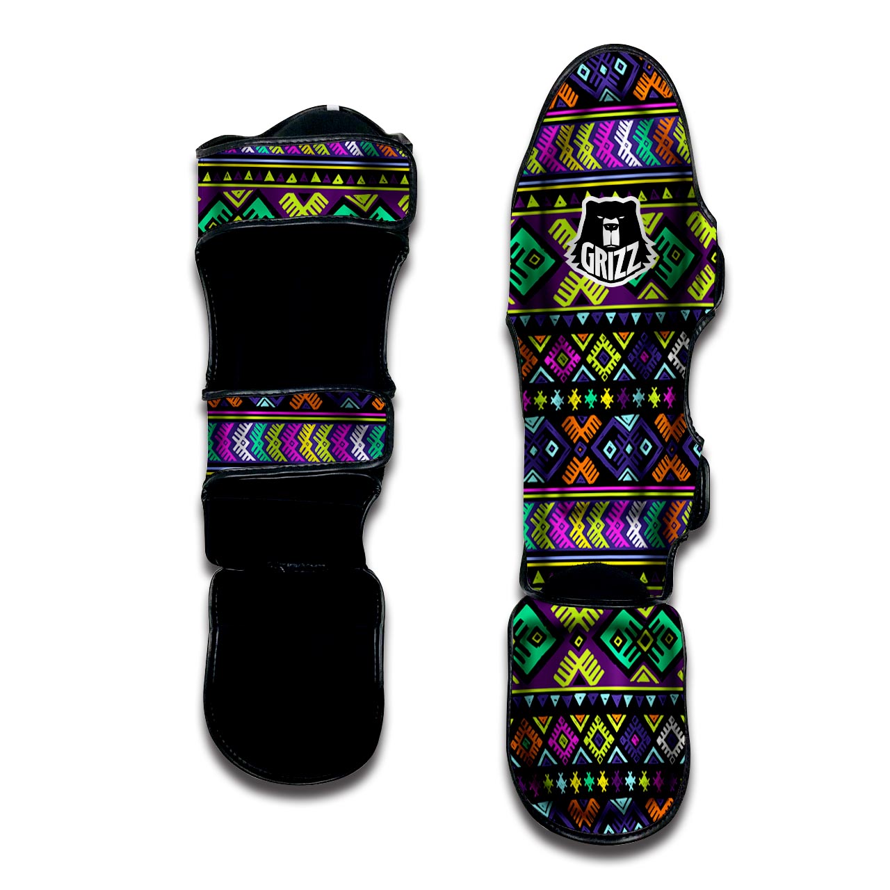 Navojo Aztec Print Muay Thai Shin Guard-grizzshop