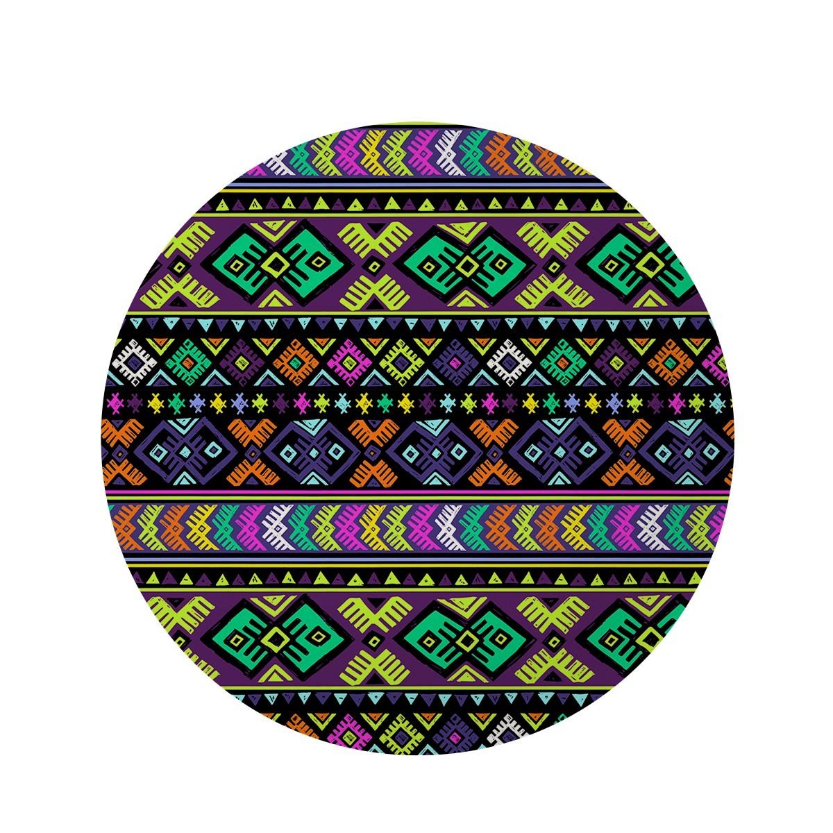 Navojo Aztec Print Round Rug-grizzshop