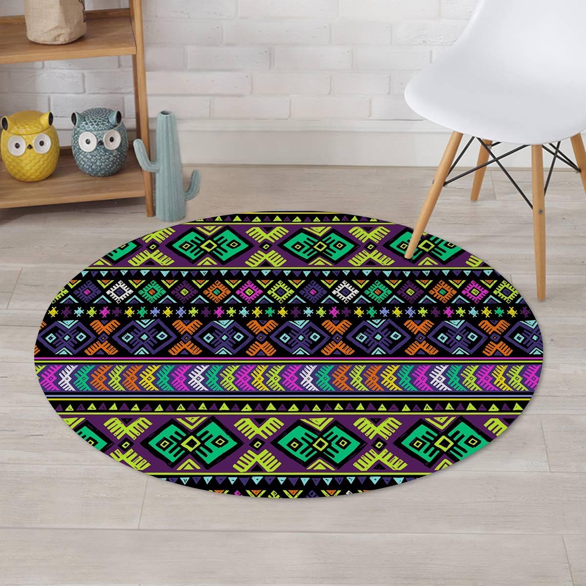 Navojo Aztec Print Round Rug-grizzshop