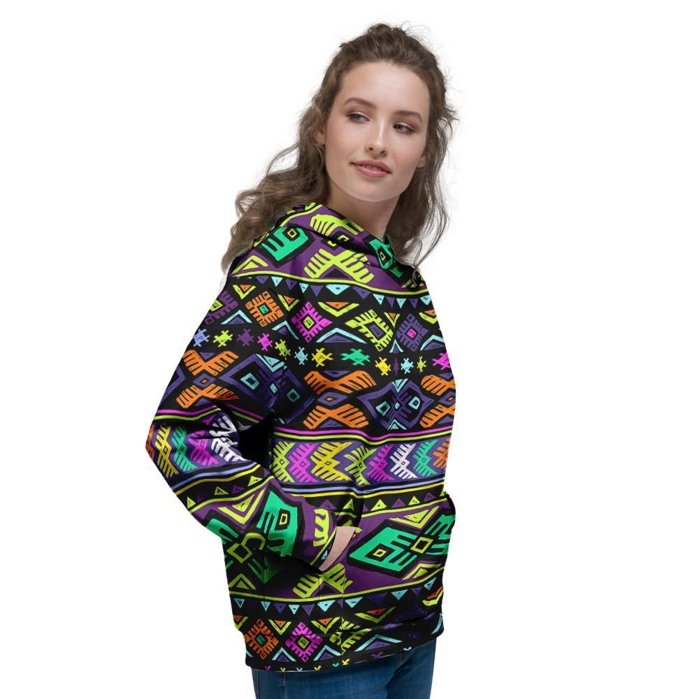 Navojo Aztec Print Women's Hoodie-grizzshop