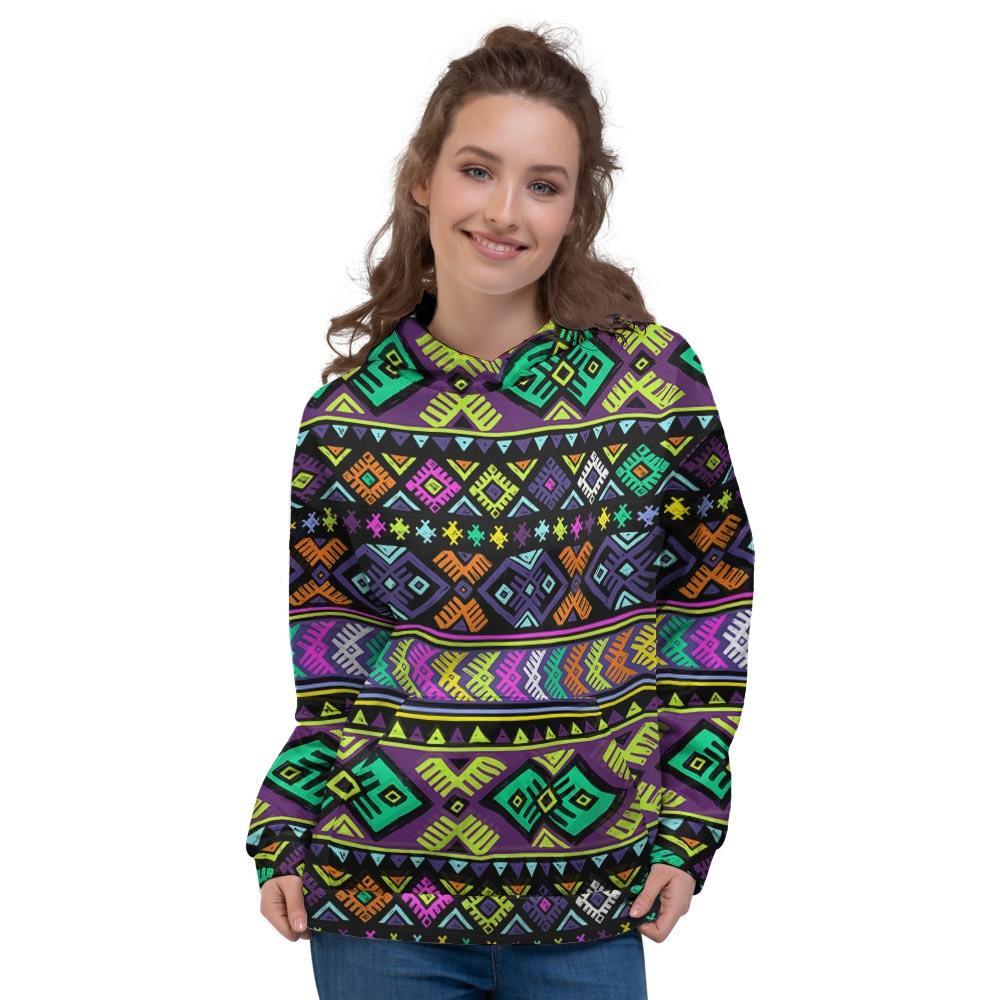 Navojo Aztec Print Women's Hoodie-grizzshop