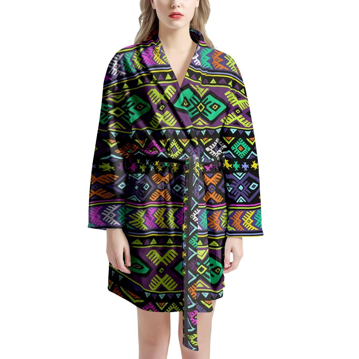 Navojo Aztec Print Women's Robe-grizzshop