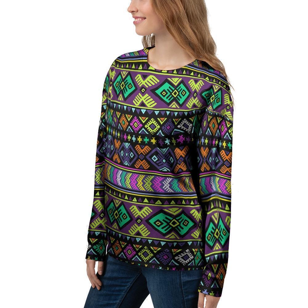 Navojo Aztec Print Women's Sweatshirt-grizzshop