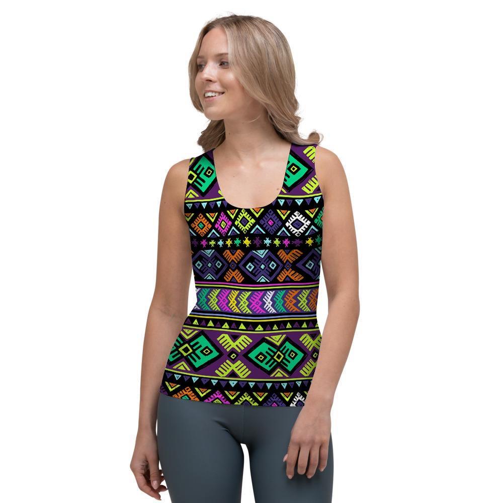 Navojo Aztec Print Women's Tank Top-grizzshop