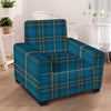 Navy Blue Plaid Tartan Armchair Cover-grizzshop