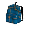 Navy Blue Plaid Tartan Backpack-grizzshop