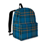 Navy Blue Plaid Tartan Backpack-grizzshop