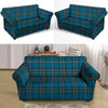 Navy Blue Plaid Tartan Loveseat Cover-grizzshop