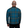 Navy Blue Plaid Tartan Men's Bomber Jacket-grizzshop