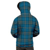 Navy Blue Plaid Tartan Men's Hoodie-grizzshop