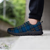 Navy Blue Plaid Tartan Men's Sneakers-grizzshop