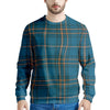 Navy Blue Plaid Tartan Men's Sweatshirt-grizzshop