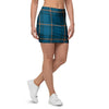 Navy Blue Plaid Tartan Mini Skirt-grizzshop