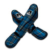 Navy Blue Plaid Tartan Muay Thai Shin Guard-grizzshop