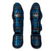 Navy Blue Plaid Tartan Muay Thai Shin Guard-grizzshop