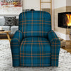 Navy Blue Plaid Tartan Recliner Cover-grizzshop