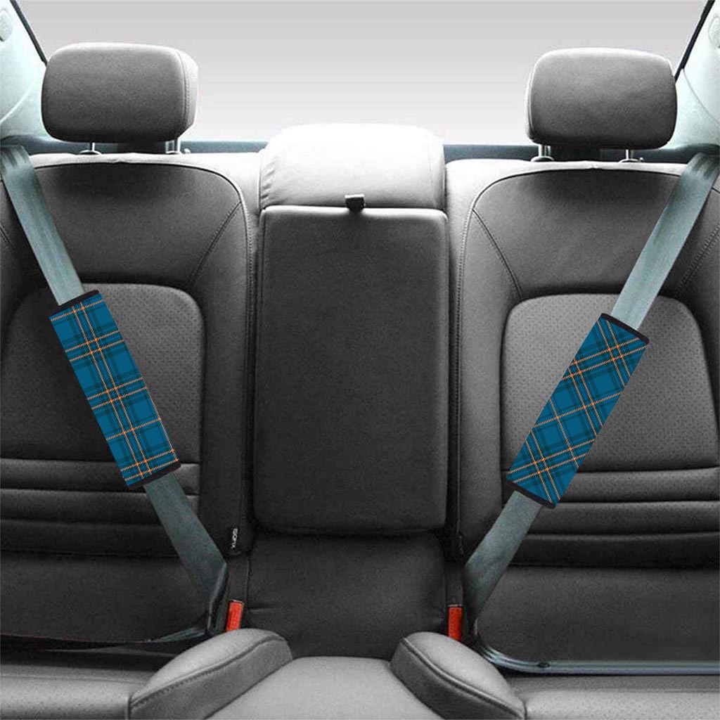 Navy Blue Plaid Tartan Seat Belt Cover-grizzshop