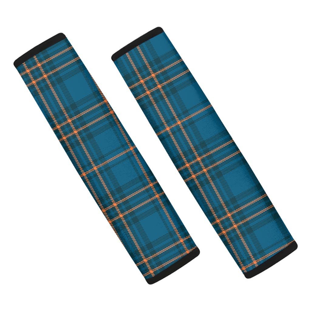 Navy Blue Plaid Tartan Seat Belt Cover-grizzshop