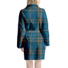 Navy Blue Plaid Tartan Women's Robe-grizzshop