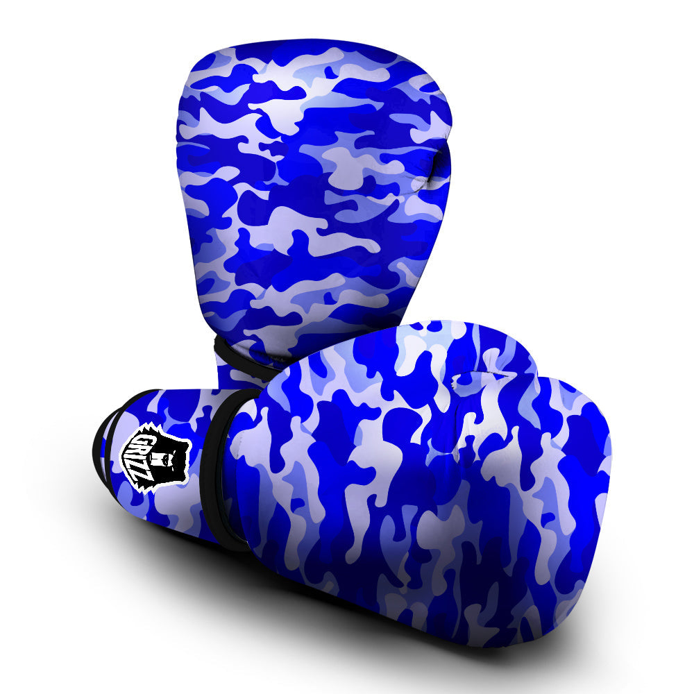 Navy Camo And Camouflage Print Boxing Gloves-grizzshop