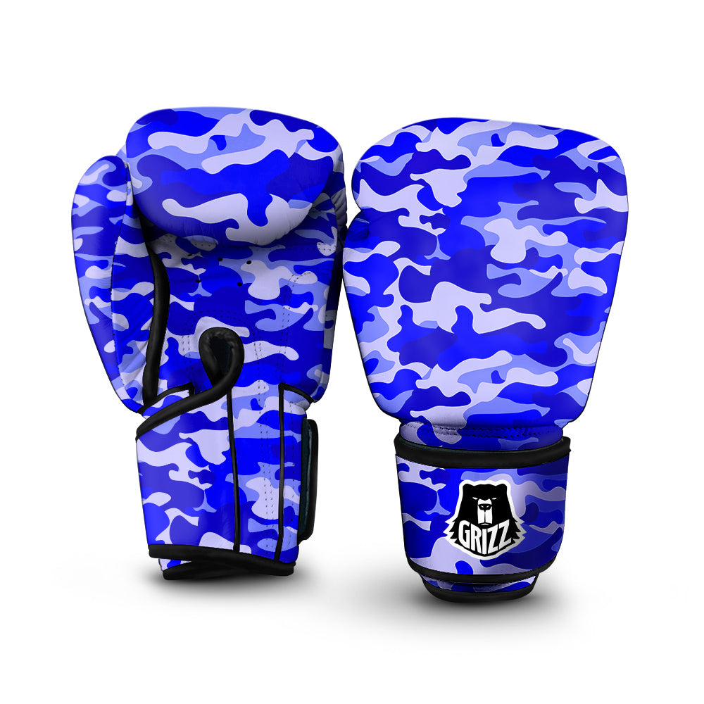 Navy Camo And Camouflage Print Boxing Gloves-grizzshop