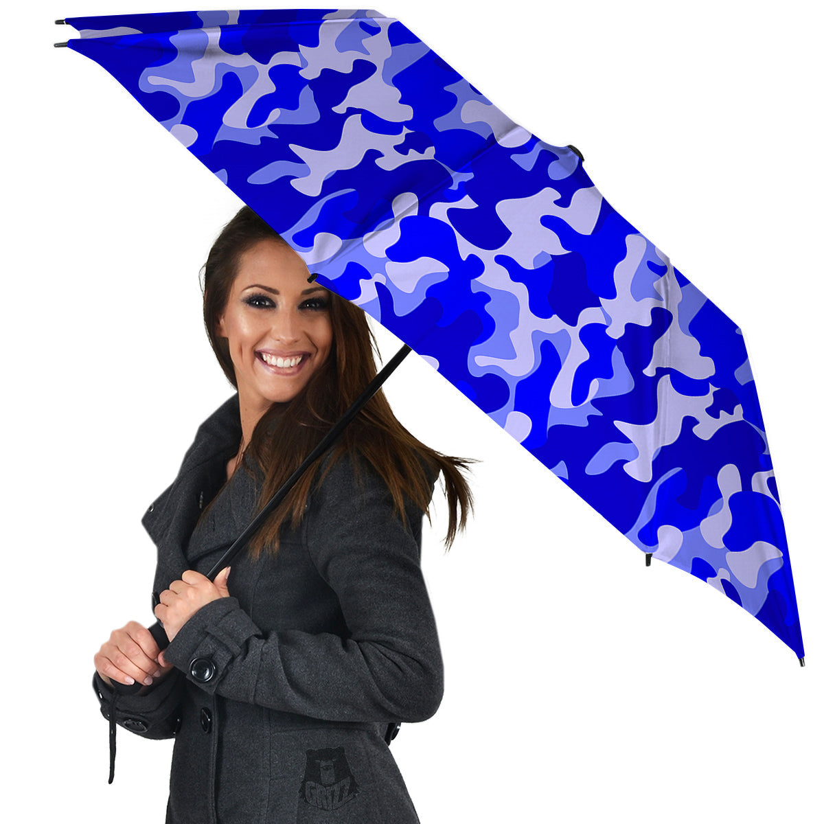 Navy Camo And Camouflage Print Umbrella-grizzshop