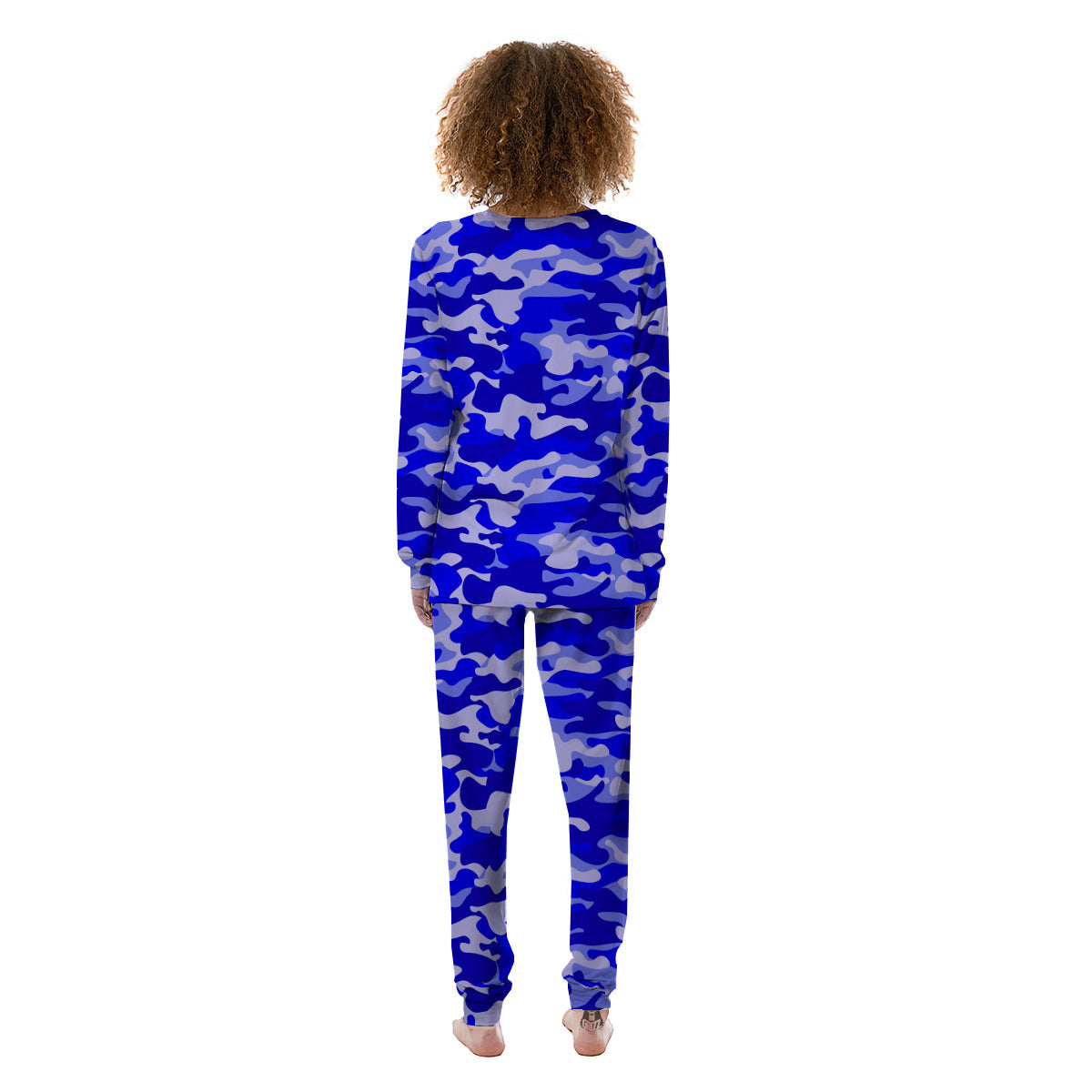 Navy Camo And Camouflage Print Women's Pajamas-grizzshop