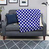 Navy Checkered Flag Print Blanket-grizzshop