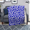 Navy Cow Print Pattern Blanket-grizzshop