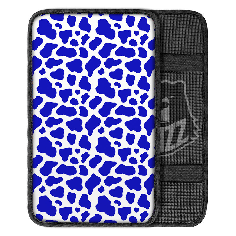Navy Cow Print Pattern Car Center Console Cover-grizzshop