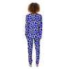 Navy Cow Print Pattern Women's Pajamas-grizzshop