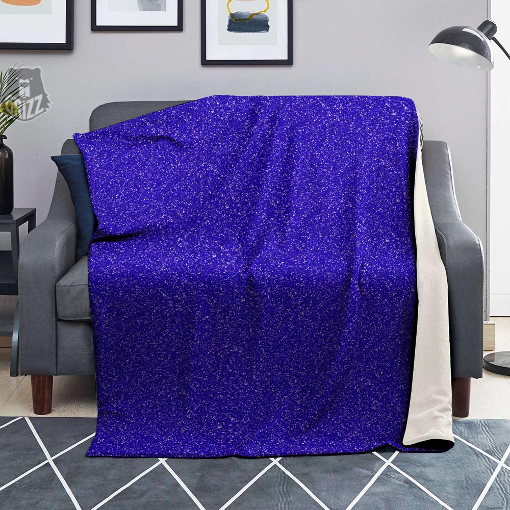 Navy Glitter Texture Print Blanket-grizzshop