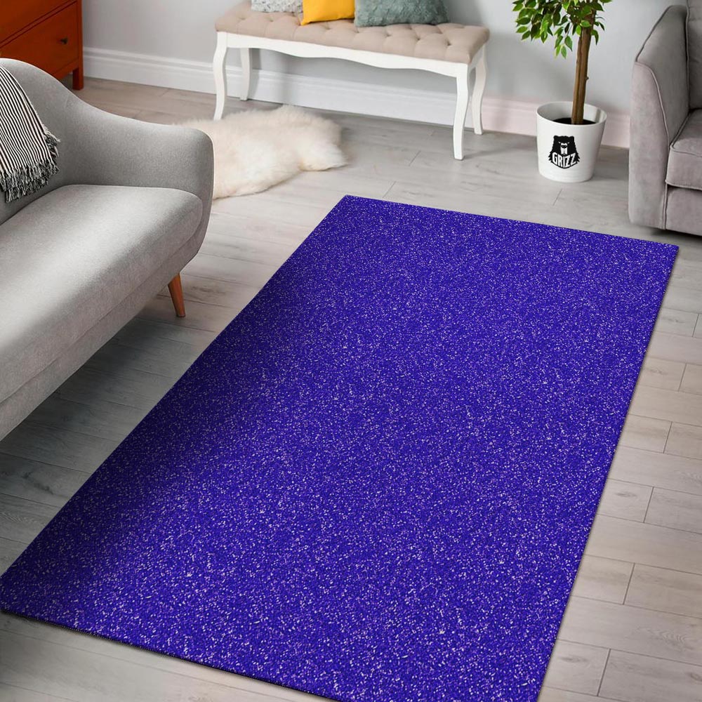 Navy Glitter Texture Print Floor Mat-grizzshop