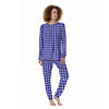 Navy Houndstooth Print Women's Pajamas-grizzshop