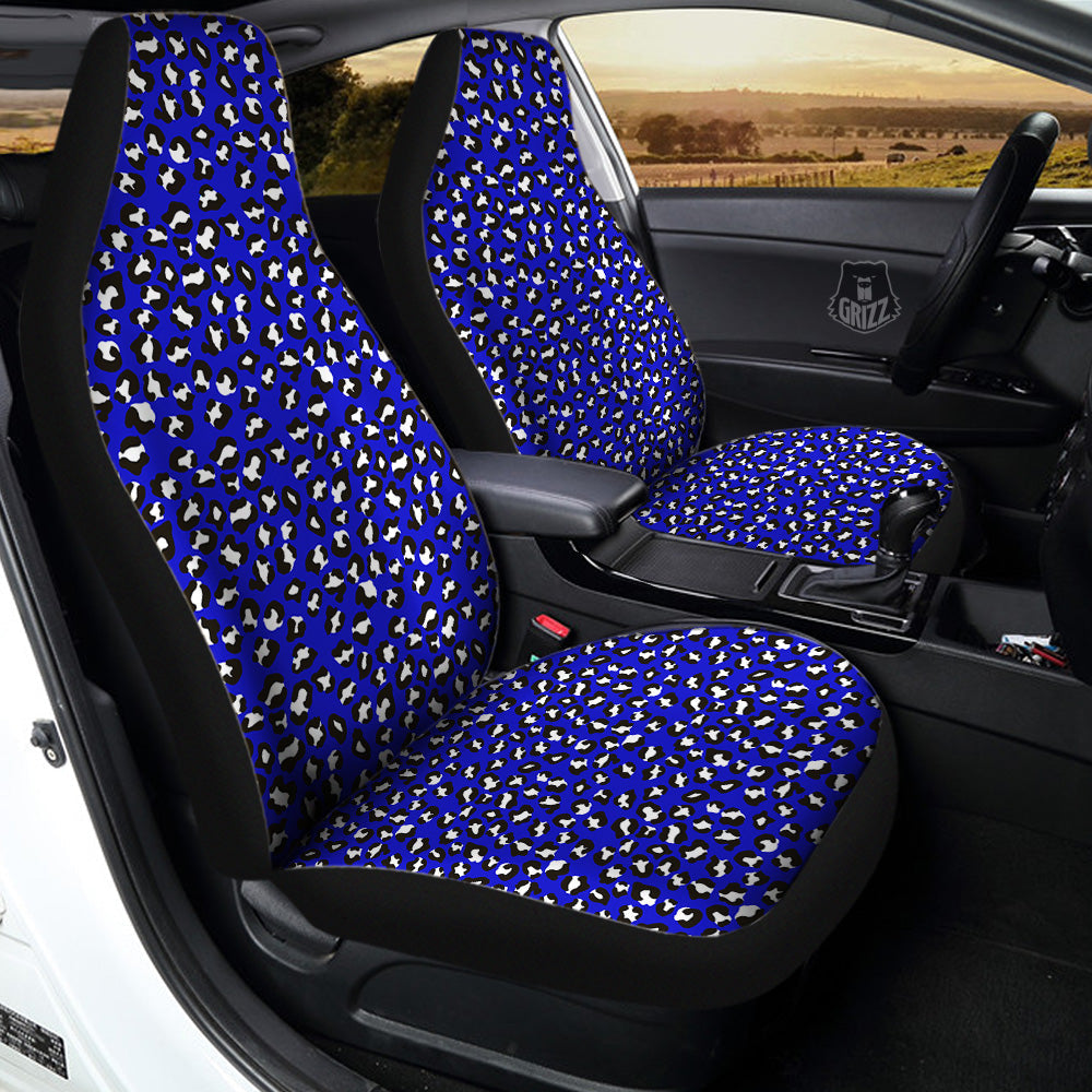 Navy Leopard Print Pattern Car Seat Covers-grizzshop