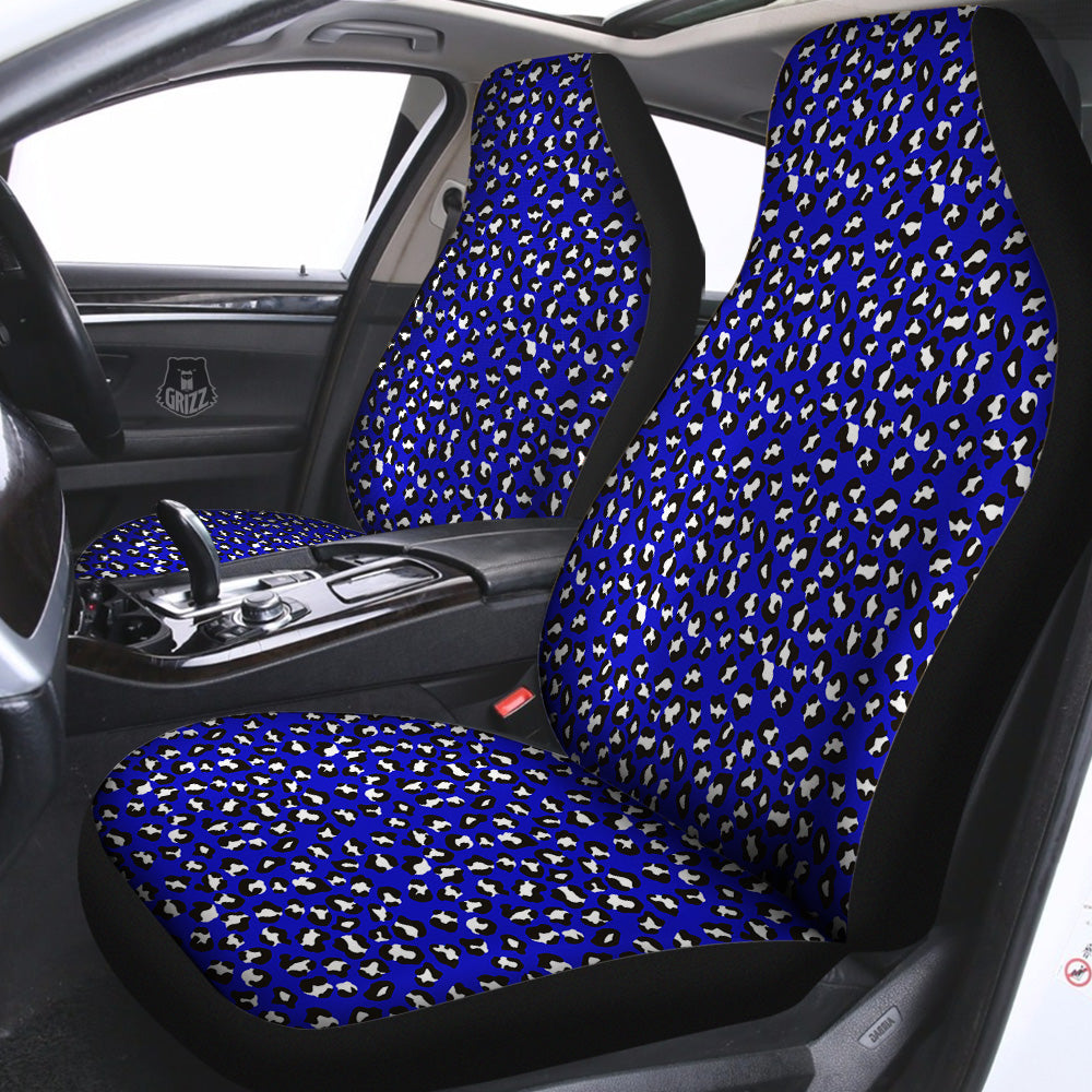 Navy Leopard Print Pattern Car Seat Covers-grizzshop