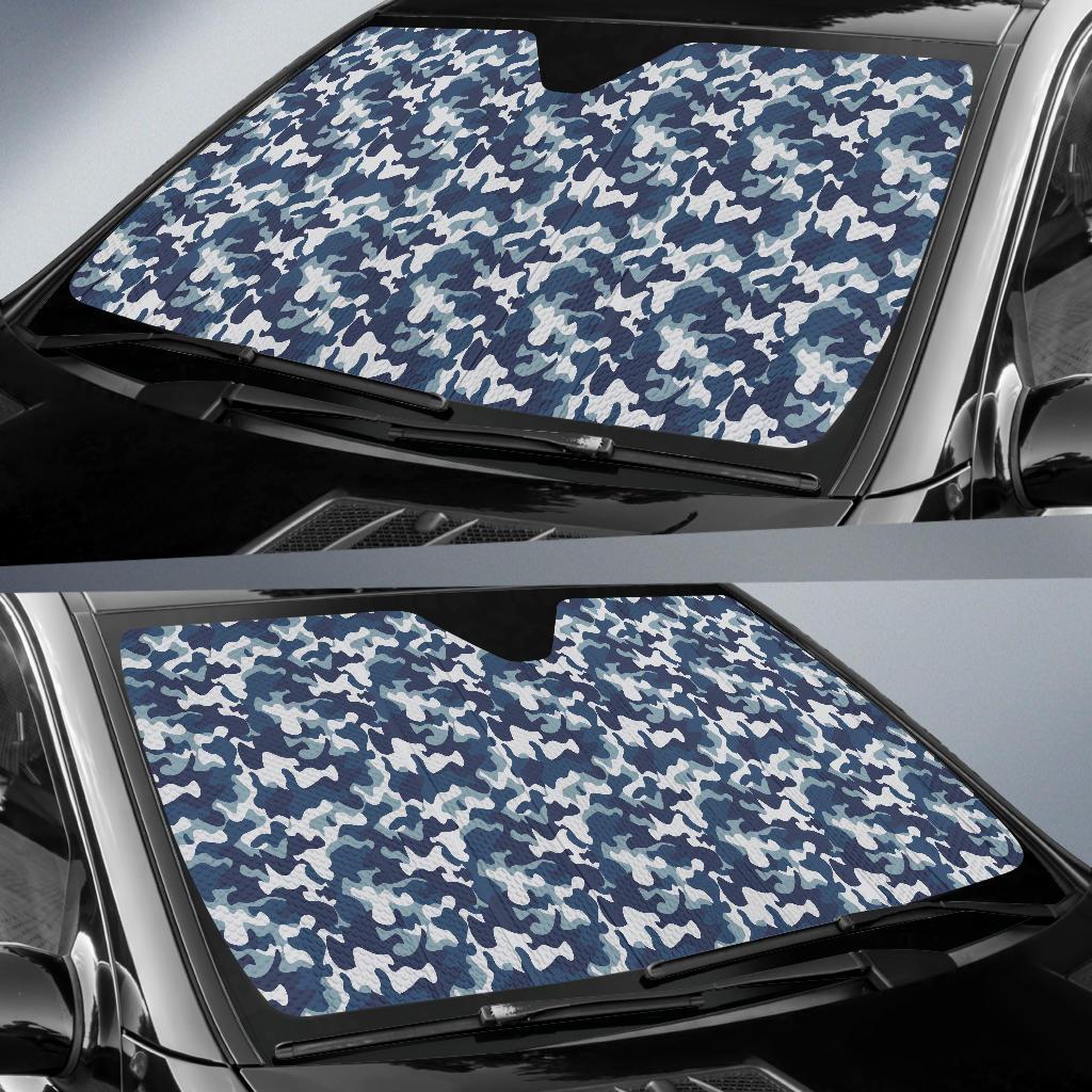 Navy Military Camouflage Camo Pattern Print Car Sun Shade-grizzshop