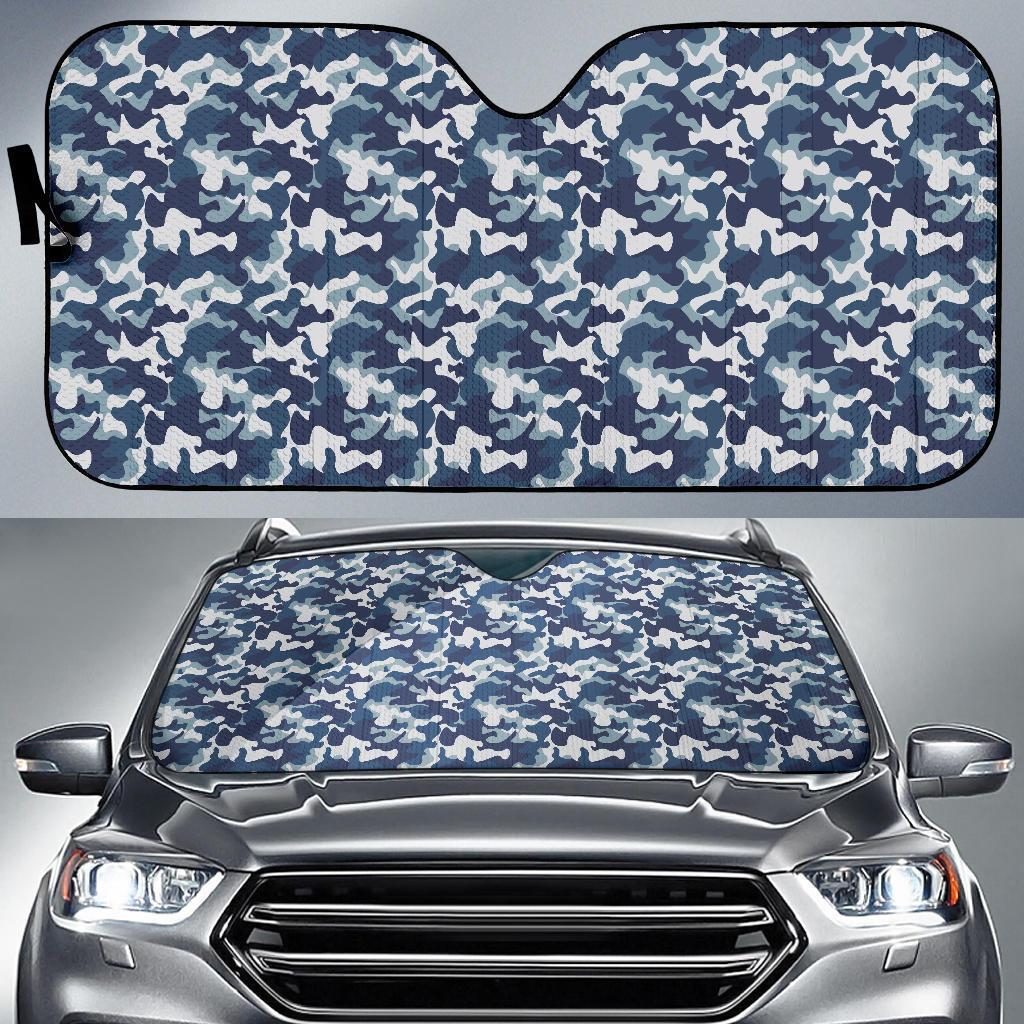 Navy Military Camouflage Camo Pattern Print Car Sun Shade-grizzshop
