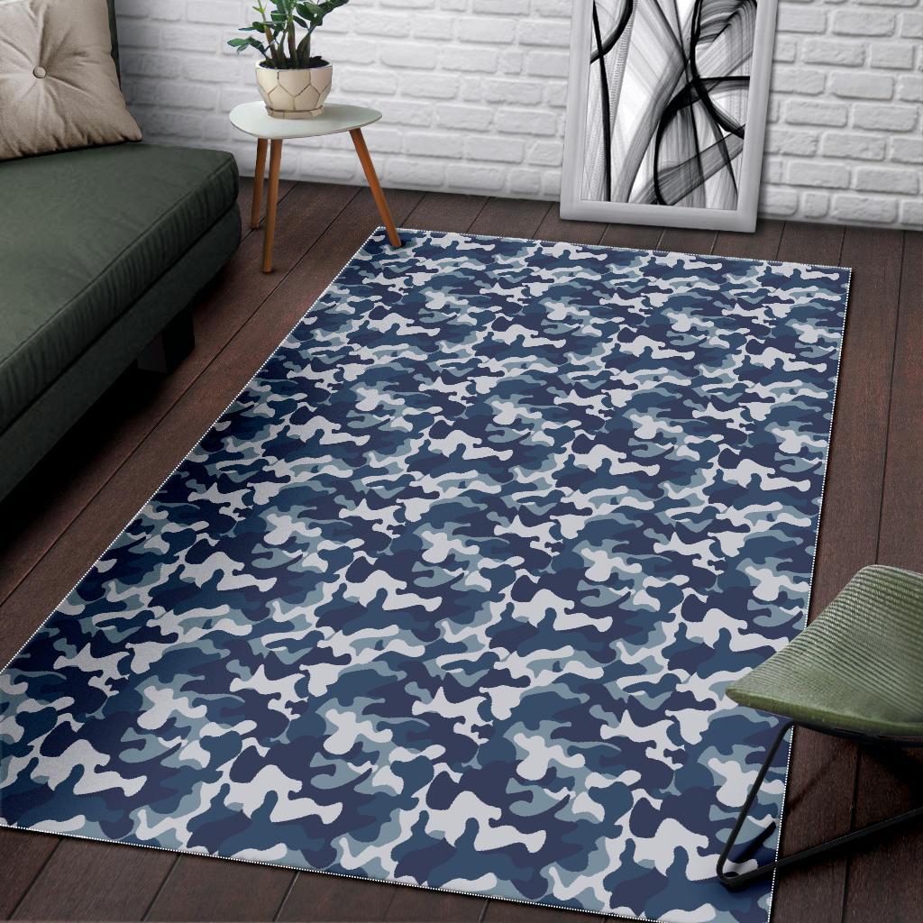 Navy Military Camouflage Camo Pattern Print Floor Mat-grizzshop