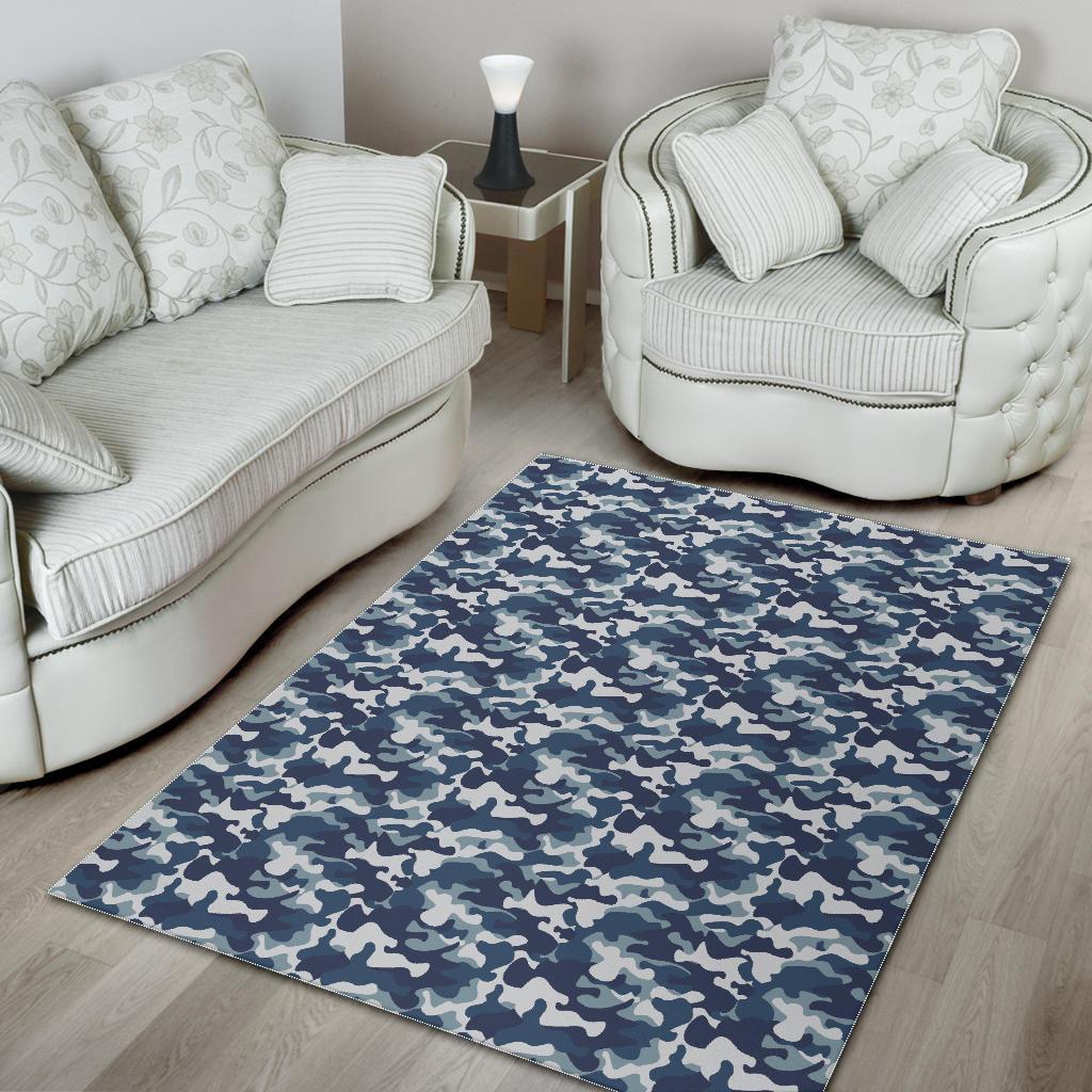 Navy Military Camouflage Camo Pattern Print Floor Mat-grizzshop