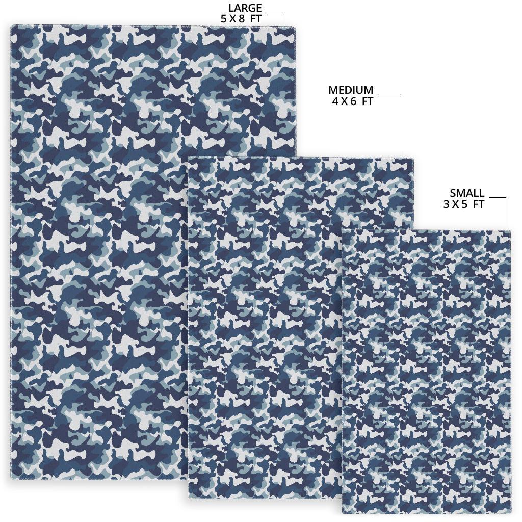 Navy Military Camouflage Camo Pattern Print Floor Mat-grizzshop