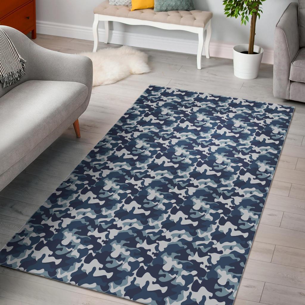 Navy Military Camouflage Camo Pattern Print Floor Mat-grizzshop