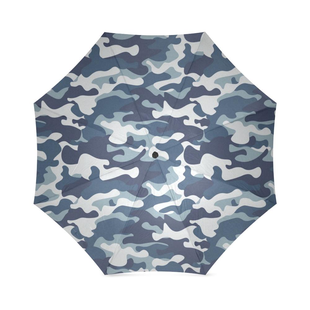 Navy Military Camouflage Camo Pattern Print Foldable Umbrella-grizzshop