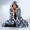 Navy Military Camouflage Camo Pattern Print Hooded Blanket-grizzshop