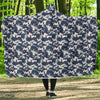 Navy Military Camouflage Camo Pattern Print Hooded Blanket-grizzshop